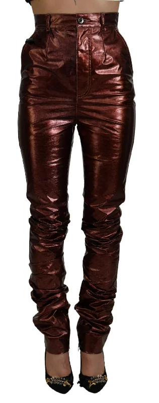 Bargain Alert Dolce & Gabbana High Waist Skinny Jeans in Metallic Women's