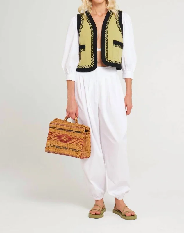 Weekend Savings Fiesta Karo Sarouel Harem Pant In White