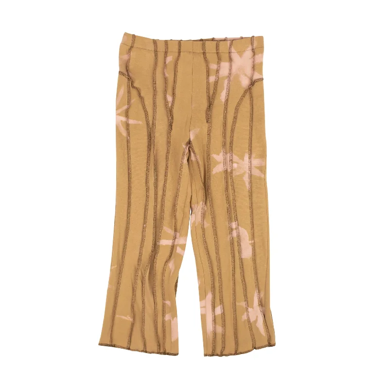 YEAR-End Clearance Camel Peige Pink Capri Stripe Cropped Pants