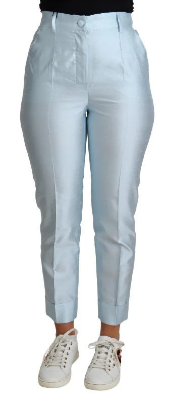 Value Pack Dolce & Gabbana Elegant High-Waisted Silk Women's Trousers