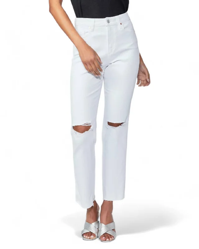Weekend Deals You Can't Resist Noella High Rise Jean In Soft Ecru Destructed