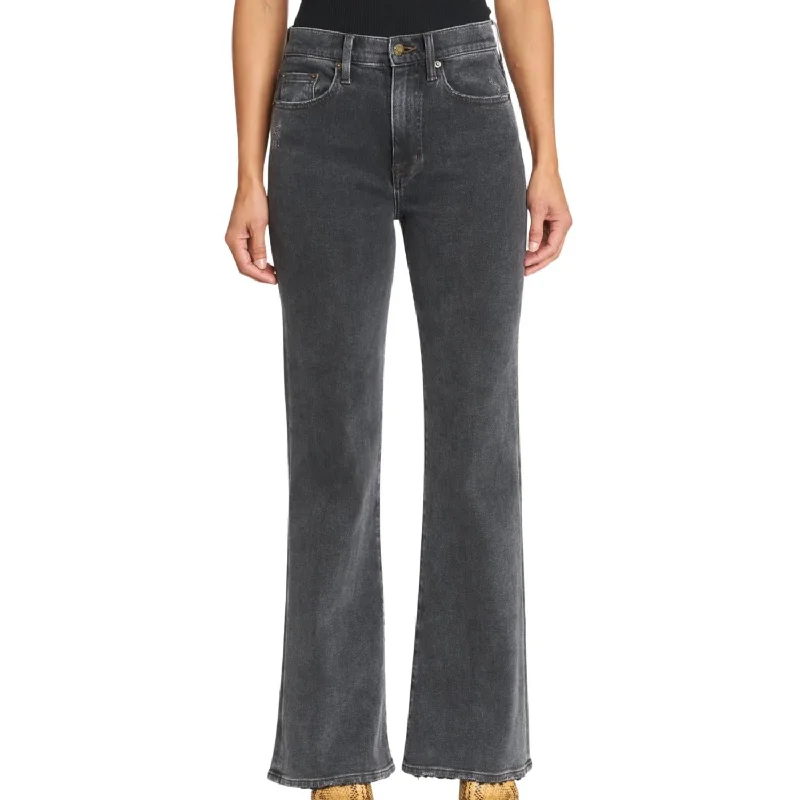 Act Fast Stevie High Rise Relaxed Flare Jeans In Memento