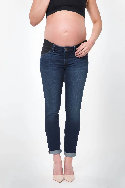 Exclusive Weekend Offers Inside Chelsea Maternity Denim Ankle Jeans Under The Belly Side Panel In Dark Wash
