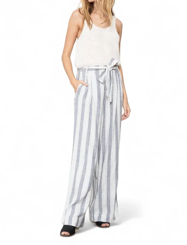 Discount Mania Jess Wide Leg Pant In Laguna Stripe