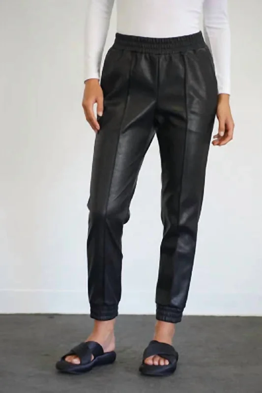 Weekend Bargains Galore Women's Sire Faux Leather Jogger In Black
