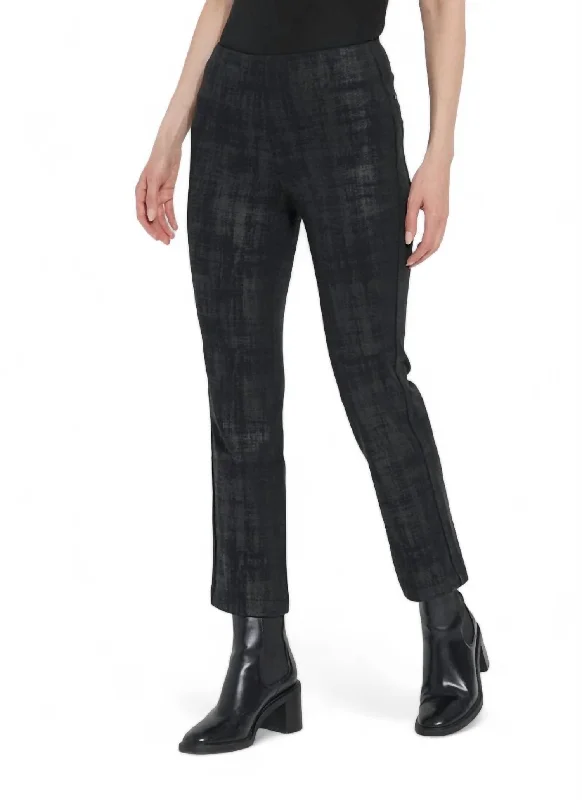 Online Exclusive Ankle Foil Denim Baby Boot Pant In Brushed Plaid Foil
