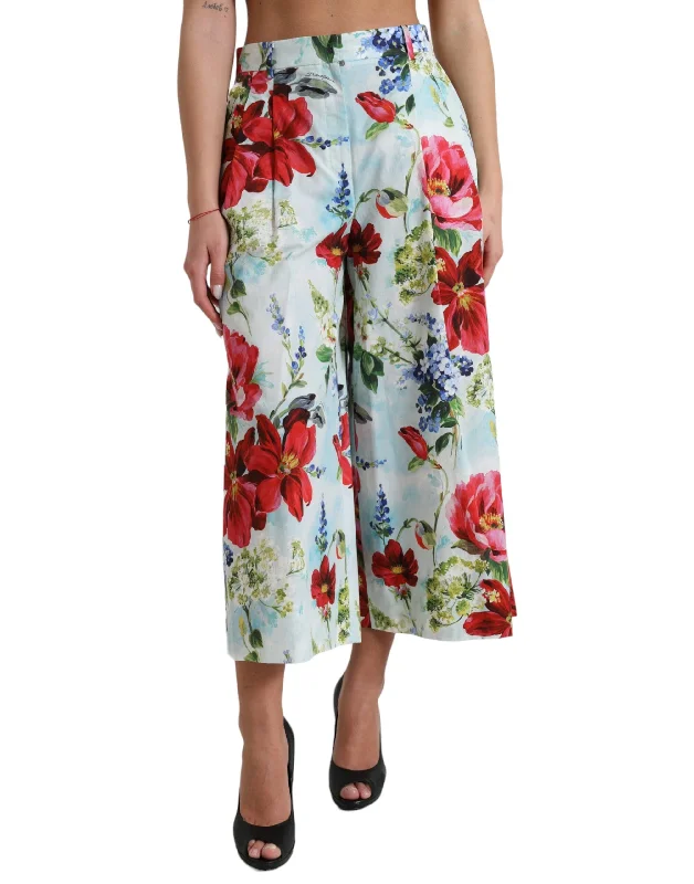 Final Offer Dolce & Gabbana Floral High Waist Wide Leg Women's Pants