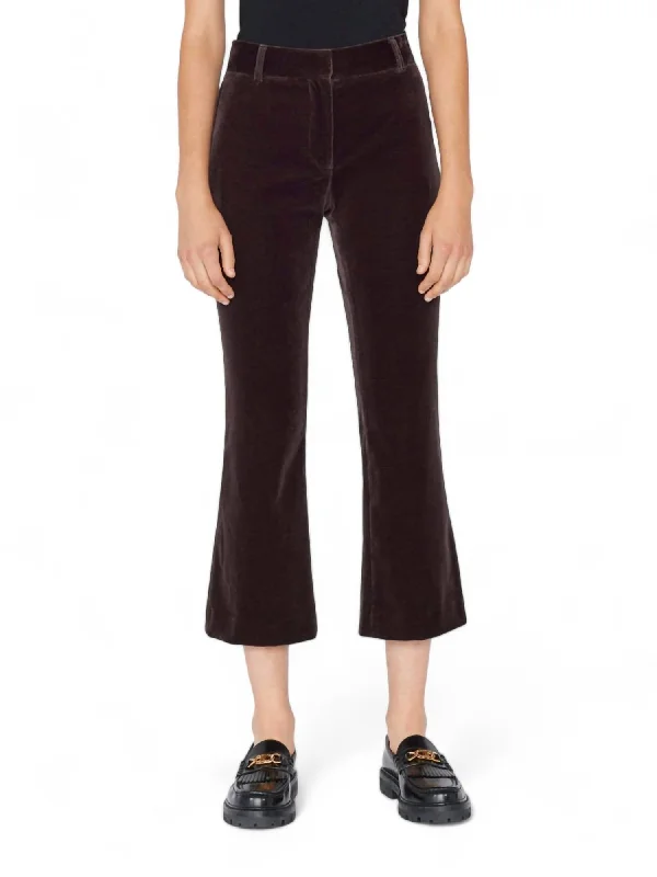 Weekend Specials to Love Velvet Crop Mini Boot Trouser In Mahogany