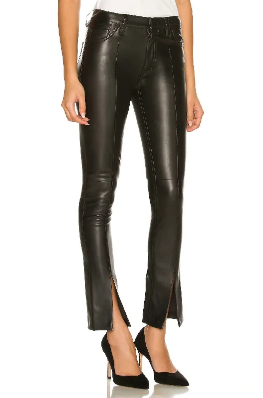 Weekend Savings Bonanza Barbara High Waist Straight Ankle Splice In Black