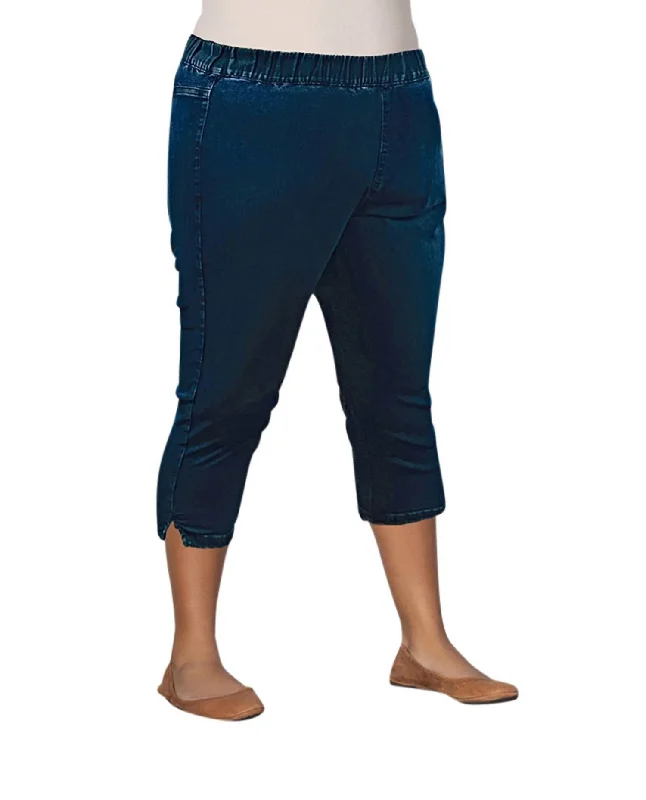Deal Zone Plus Size Premium Denim High Rise Crop Jegging In Dark Wash Denim