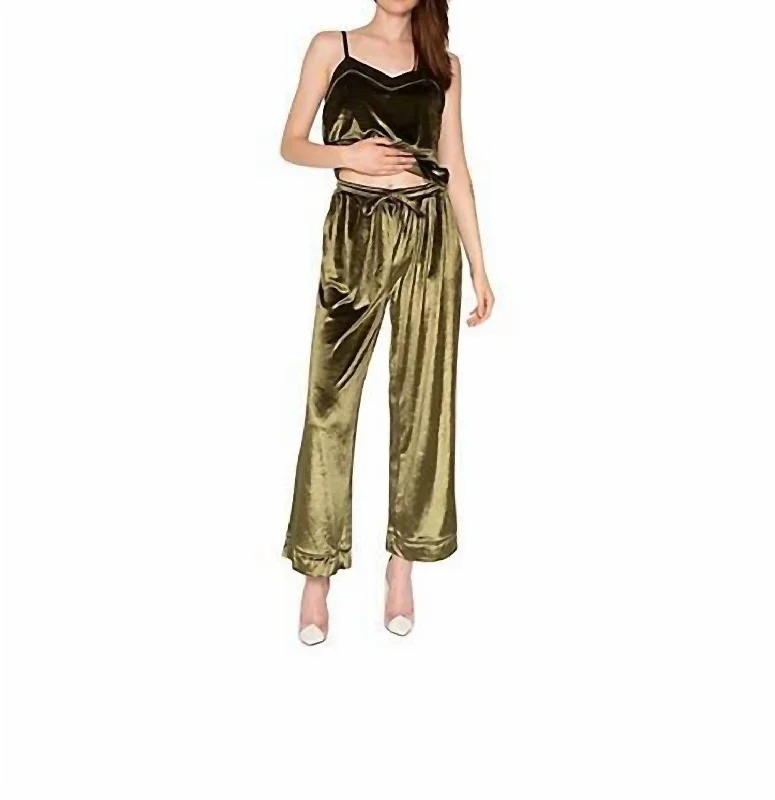 Time-Limited Offer Velvet Pant In Dark Green