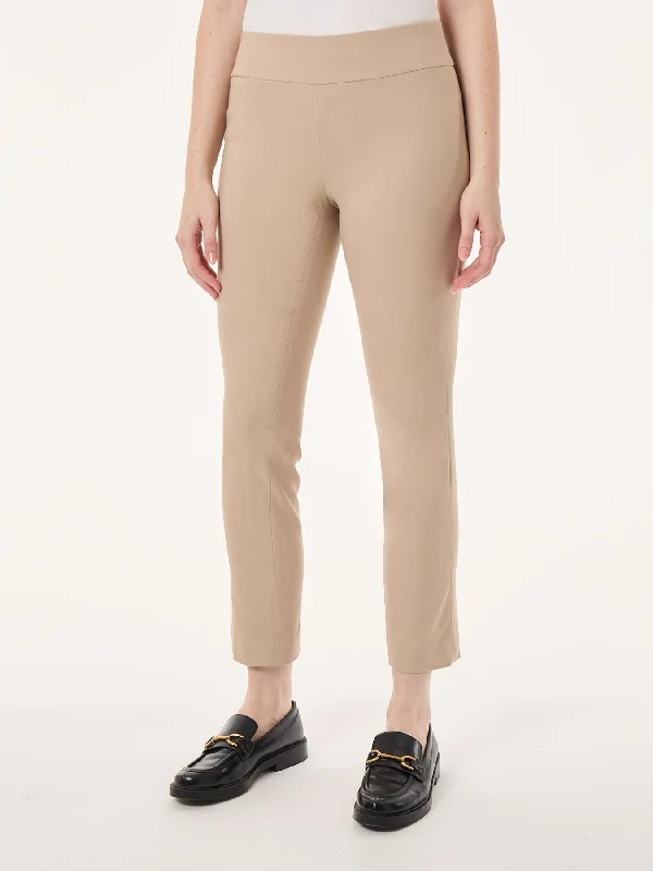 Low Prices Solid Stretch Pull-On Straight Leg Pant