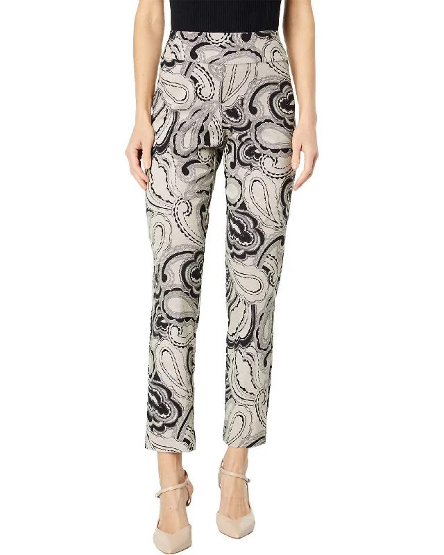 Instant Discount Paisley Pull On Pant In Black/tan