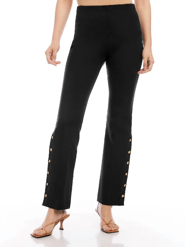 Today's Special Button Hem Pants In Black