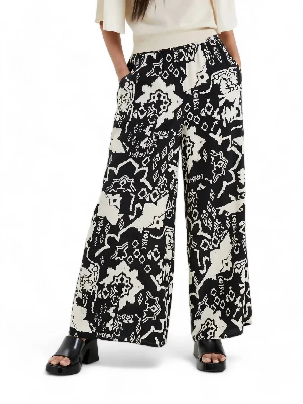 Huge Savings Deon Delphine Wide Trouser In Black/cream