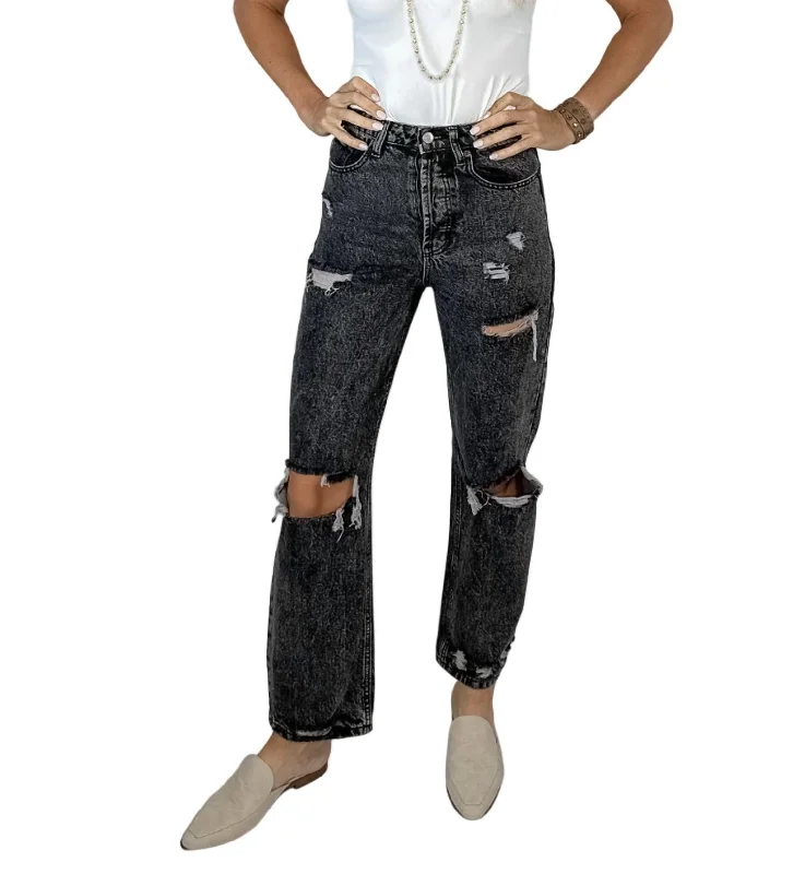 Take Advantage Dissed Ripped Jeans In Washed Black