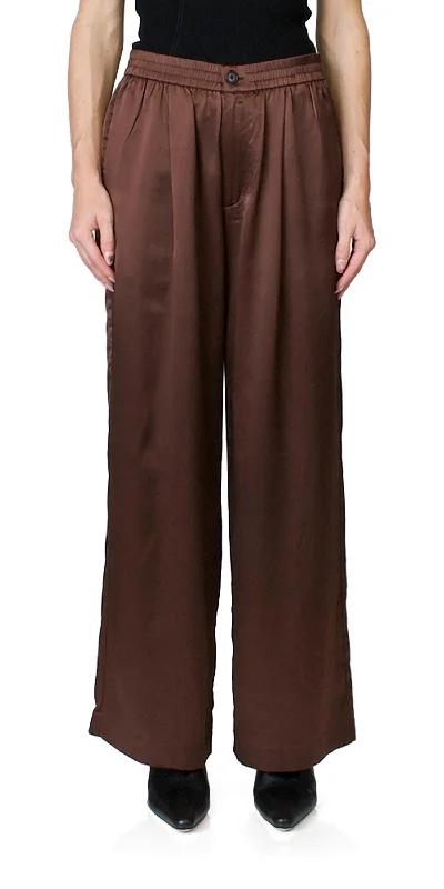 Daily Deals Silk Pull On Pants In Mahogany
