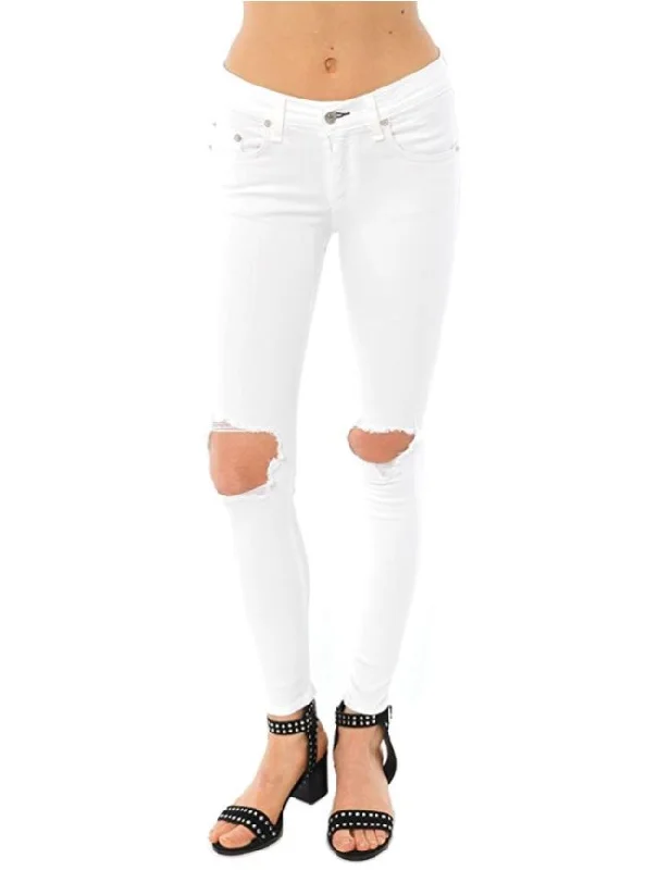 Stock Clearance rag & bone Bright White Capri Jeans With Holes