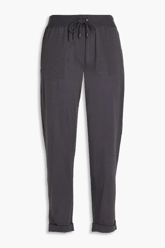Weekend Offers That Excite Brunello Cucinelli Cropped Wool Cashmere Women's Pants In Grey Etere