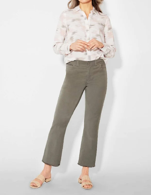 Price Drop Dylan Cropped Jean With Fray Hem In Soft Sage