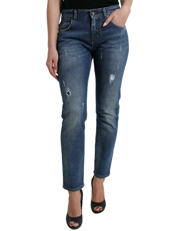 Reduced Prices Dolce & Gabbana Chic Boyfriend Mid-Waist Stretch Women's Jeans
