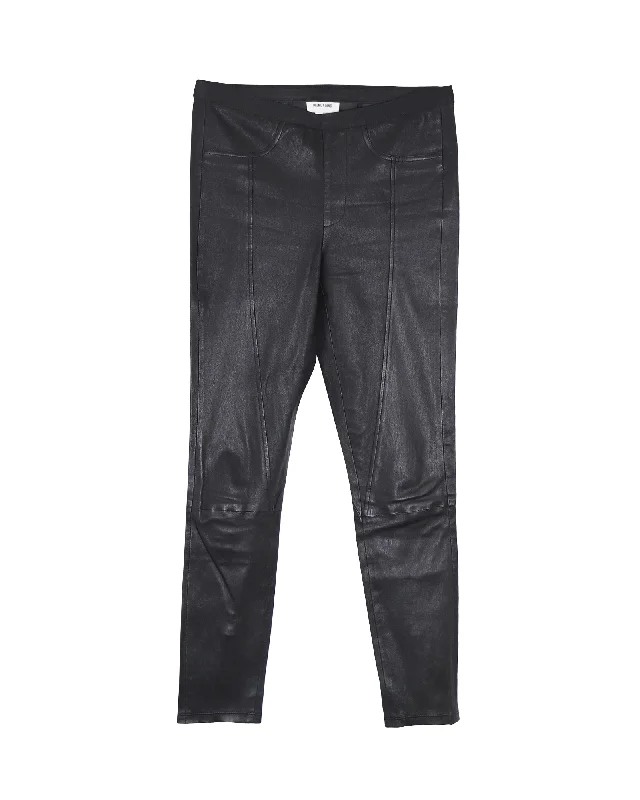Weekend Shopping Made Better Helmut Lang Skinny Biker Jeans in Black Leather