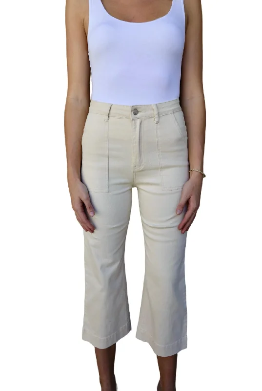 Big Savings Claire Cropped Cargo Pants In Cream