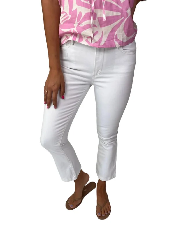 Factory Direct Sale Colette Crop Flare Jean In Crisp White