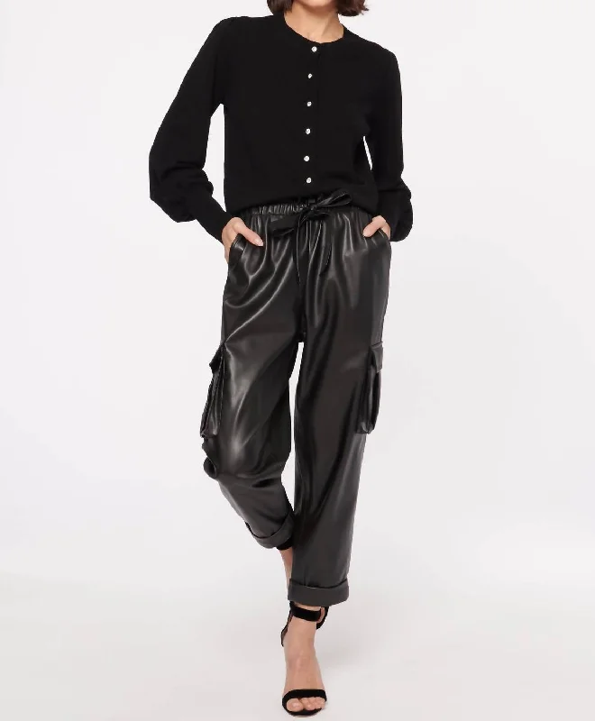 Crazy Deals Addy Vegan Leather Pant In Black