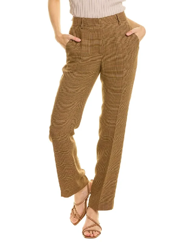 Mega Sale Off-White Plaid Wool-Blend Trouser