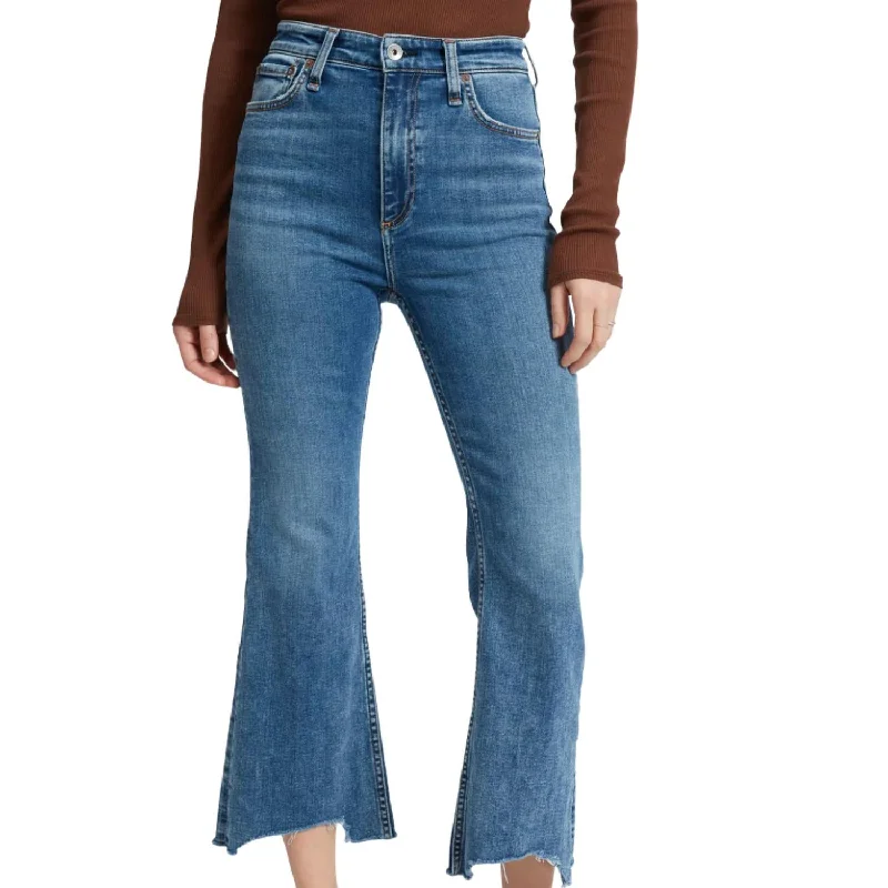 Weekend Bargains to Sizzle Casey High Rise Ankle Flare Jeans In Pebbles