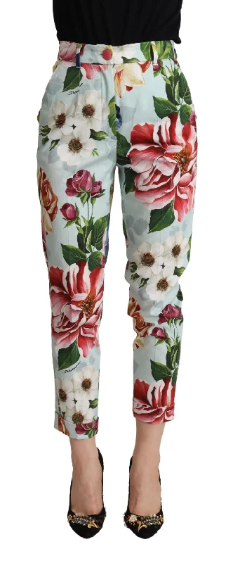 Super Discount Dolce & Gabbana Elevate Your Chic with Floral Tape Women's Pants
