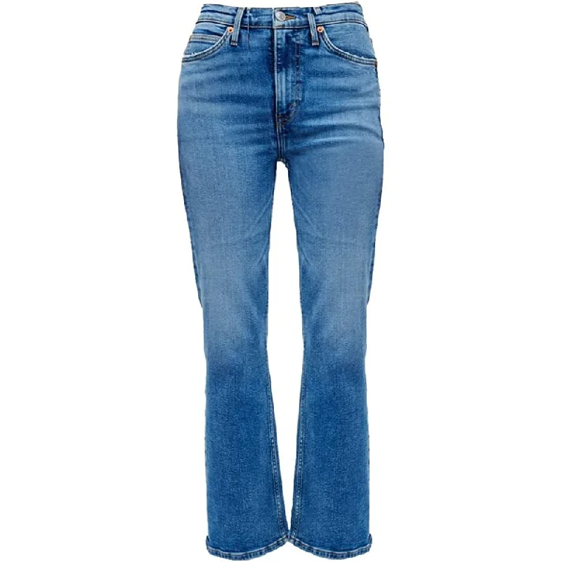 Act Now Re/Done Women 90S High Rise Jeans Loose Crop Boot Cut Denim Pants