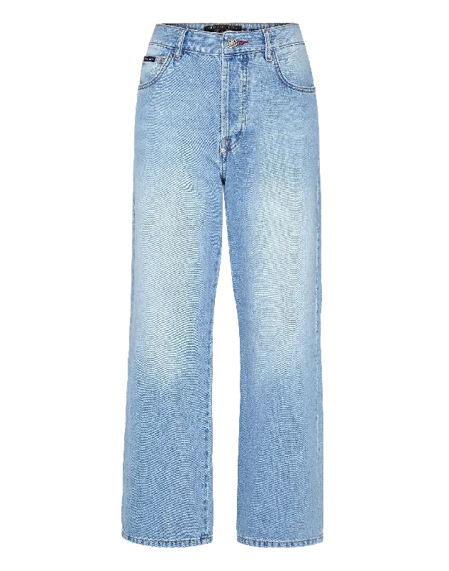 Weekend Deals That Impress Denim Trousers Loose Fit Iconic Plein