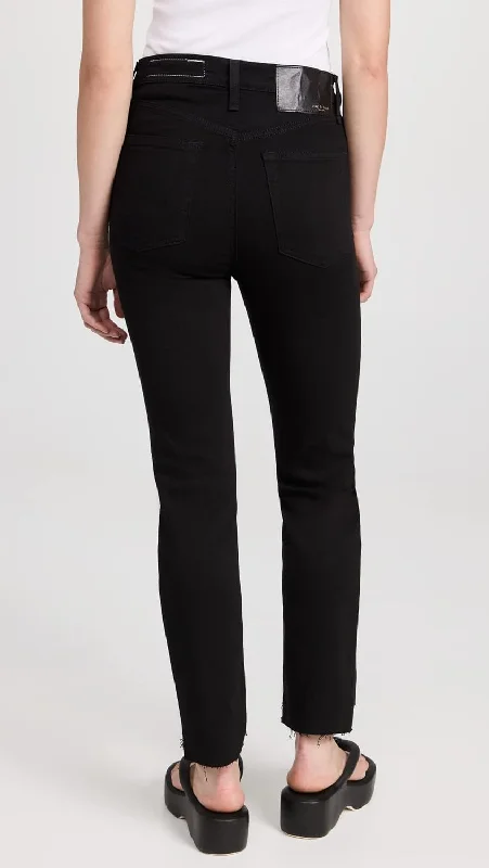 Amazing Value Rag & Bone Women's Wren Slim Fit Raw Cuffs Stretch Denim Jeans Black