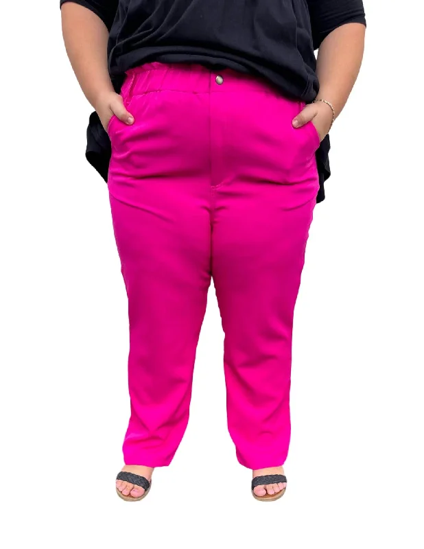 Year-End Clearance Straight Leg Pant - Plus In Hot Pink