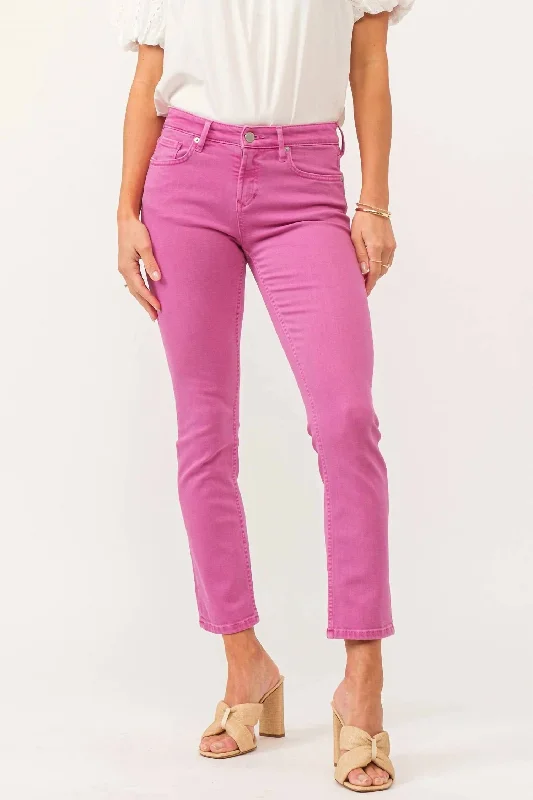 Unbeatable Prices Blaire Mid Rise Slim Straight Jean In Carnation Pink