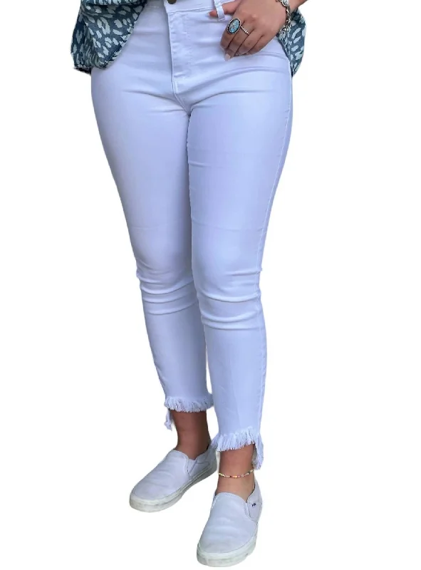 Special Price Crop Mid Rise Jeans In White