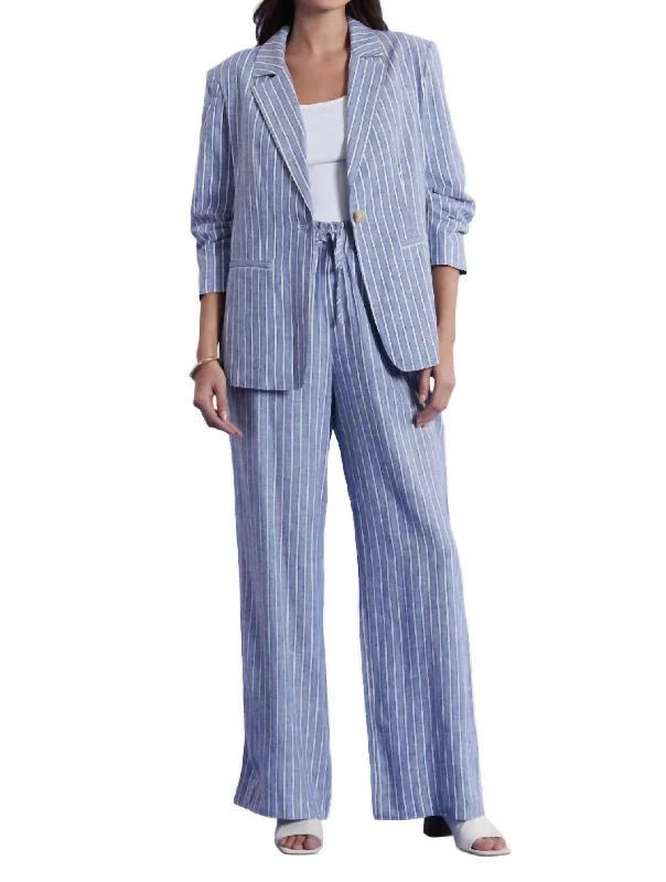 Limited Supply Palmer Bermuda Stripe Pant In Blue,white