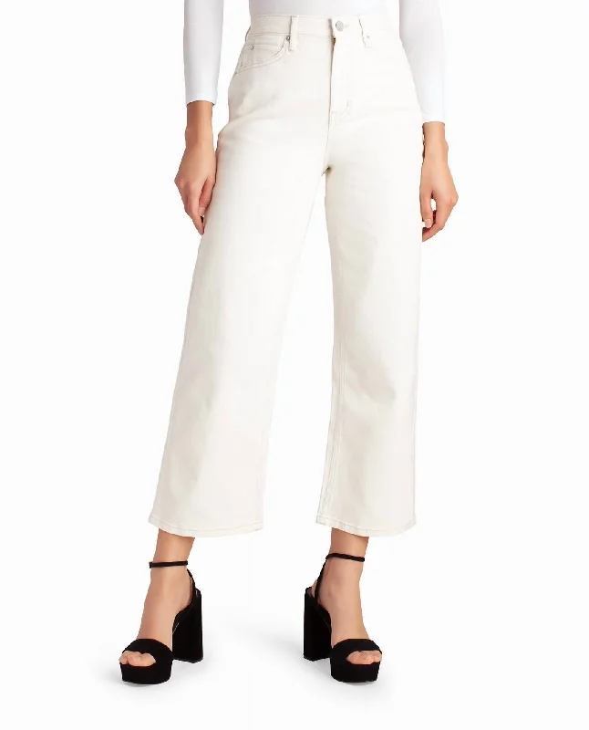 Value Deals High Rise Wide Leg Ankle Jean In Off White