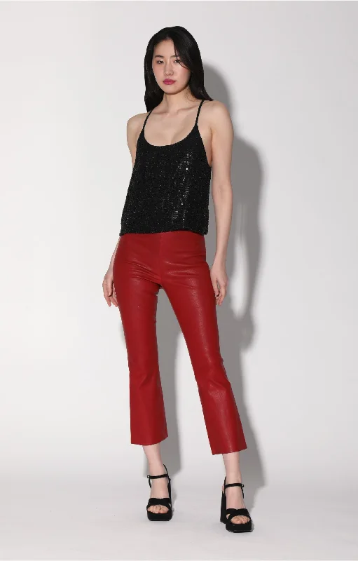 Limited Supply Lori Pant, Red - Leather