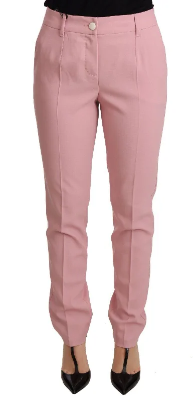 TIME-Limited Offer Dolce & Gabbana Elegant  Tape Wool Women's Trousers