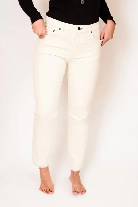 Big Deal Mid Rise Straight Pant In Winter White