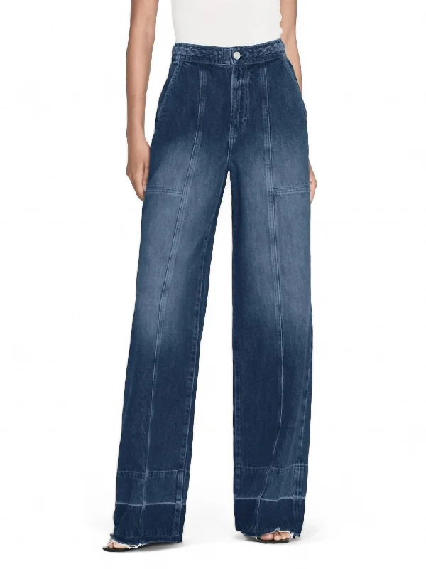 Seasonal Clearance Braided Waistband Wide Leg Jean In Dewdrop