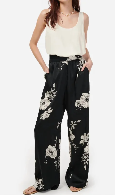 Price Buster Bleecker Pants In Black Botanical