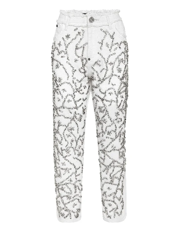 Overstock Clearance Denim Trousers Mom Fit Crystal