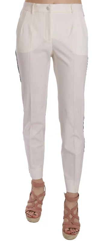 Weekend Savings Bonanza Dolce & Gabbana Elegant  Stripe Wool Tape Women's Trousers