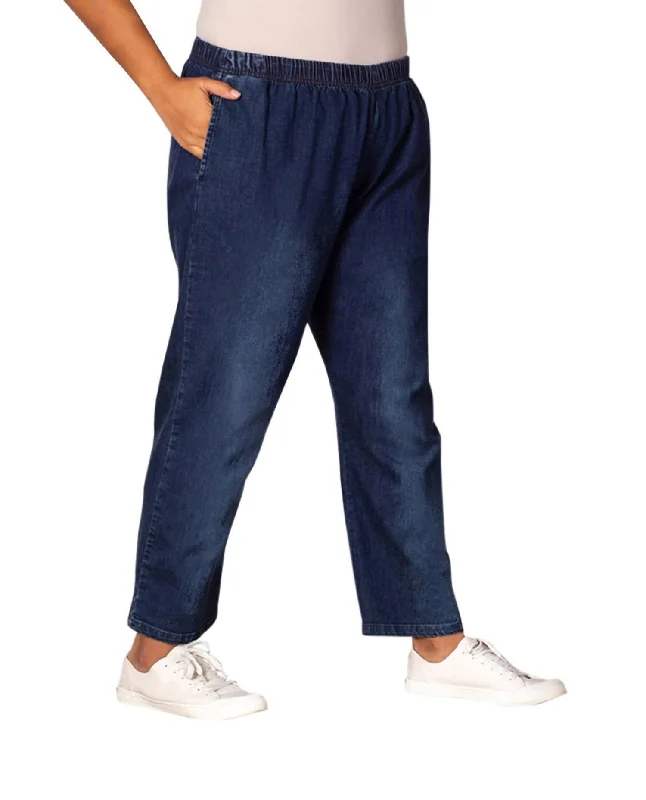 Discount Days Plus Size Premium Denim Relaxed Leg Jeans In Dark Wash Denim