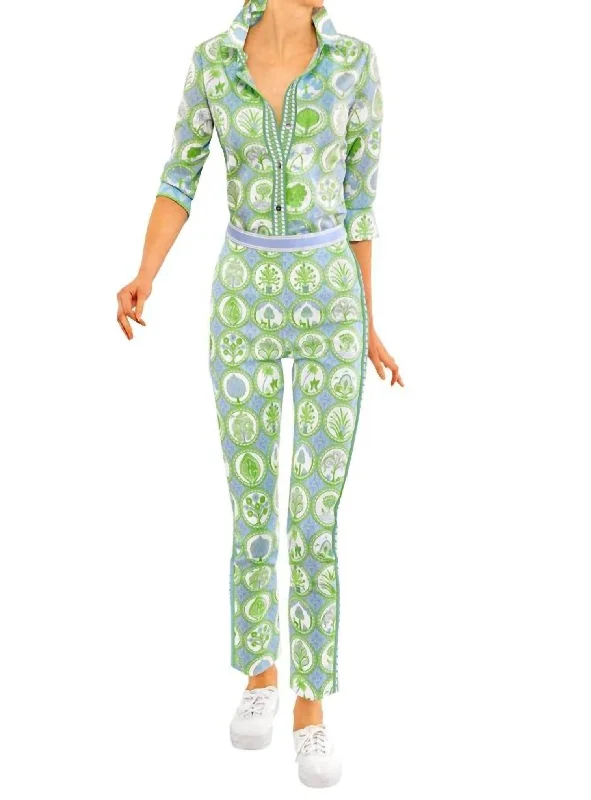 Savings Galore Circle Of Love Pants In Periwinkle/kelly