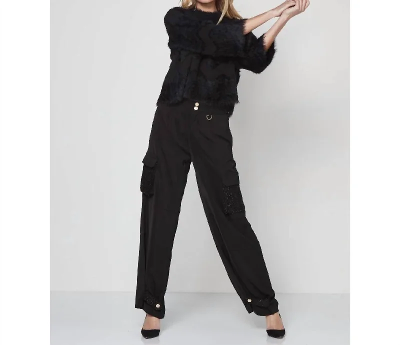 Limited Time Sofia Trousers Pockets Pants In Black